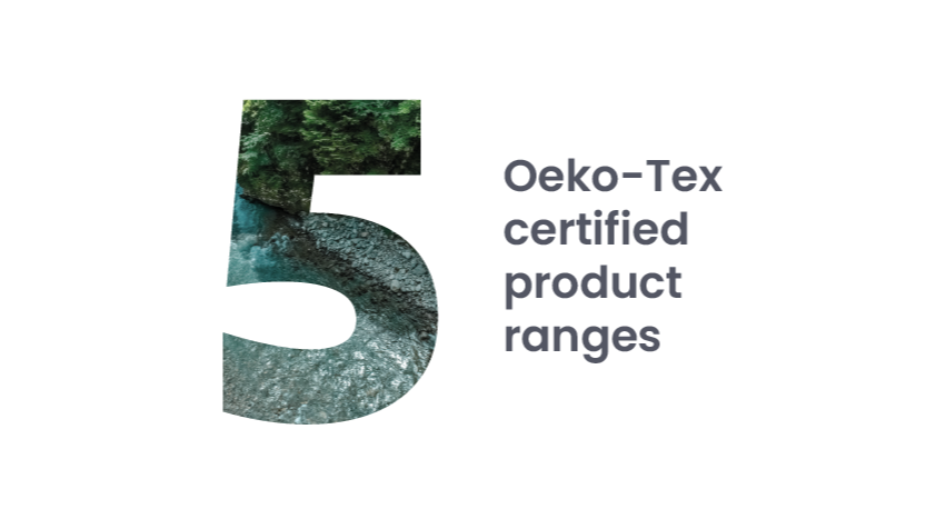 5 Oeko-tex certified product ranges